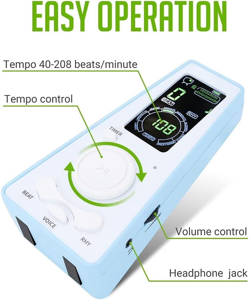 Domoi Electronic Metronome Digital Metronome Universal Metronome for Piano Metronome for Guitar Violin Drum,Black image number 2