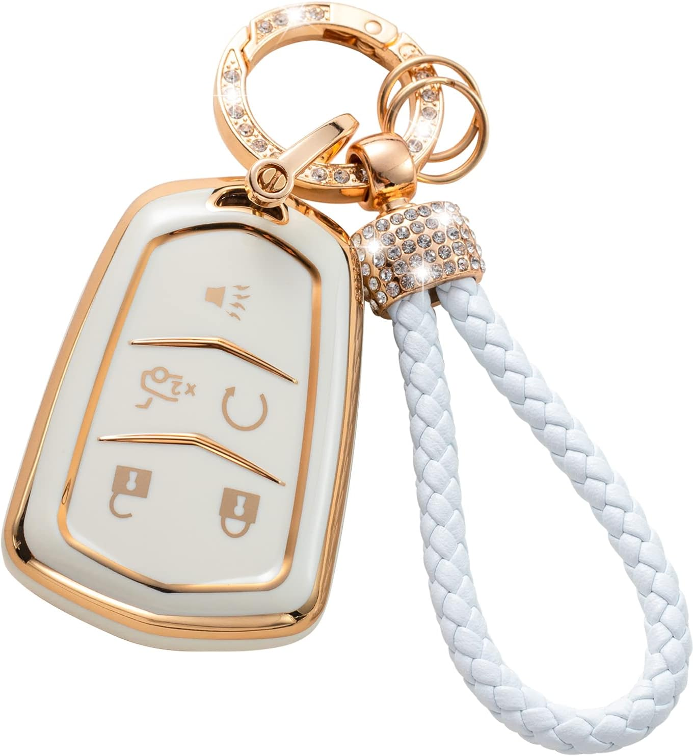 Gematay for Acura Key Fob Cover with Keychain Lanyard, Soft TPU Key Case Protection Compatible with Acura CDX RDX RLX NSX TLX TLX-L Smart Remote Key Holder