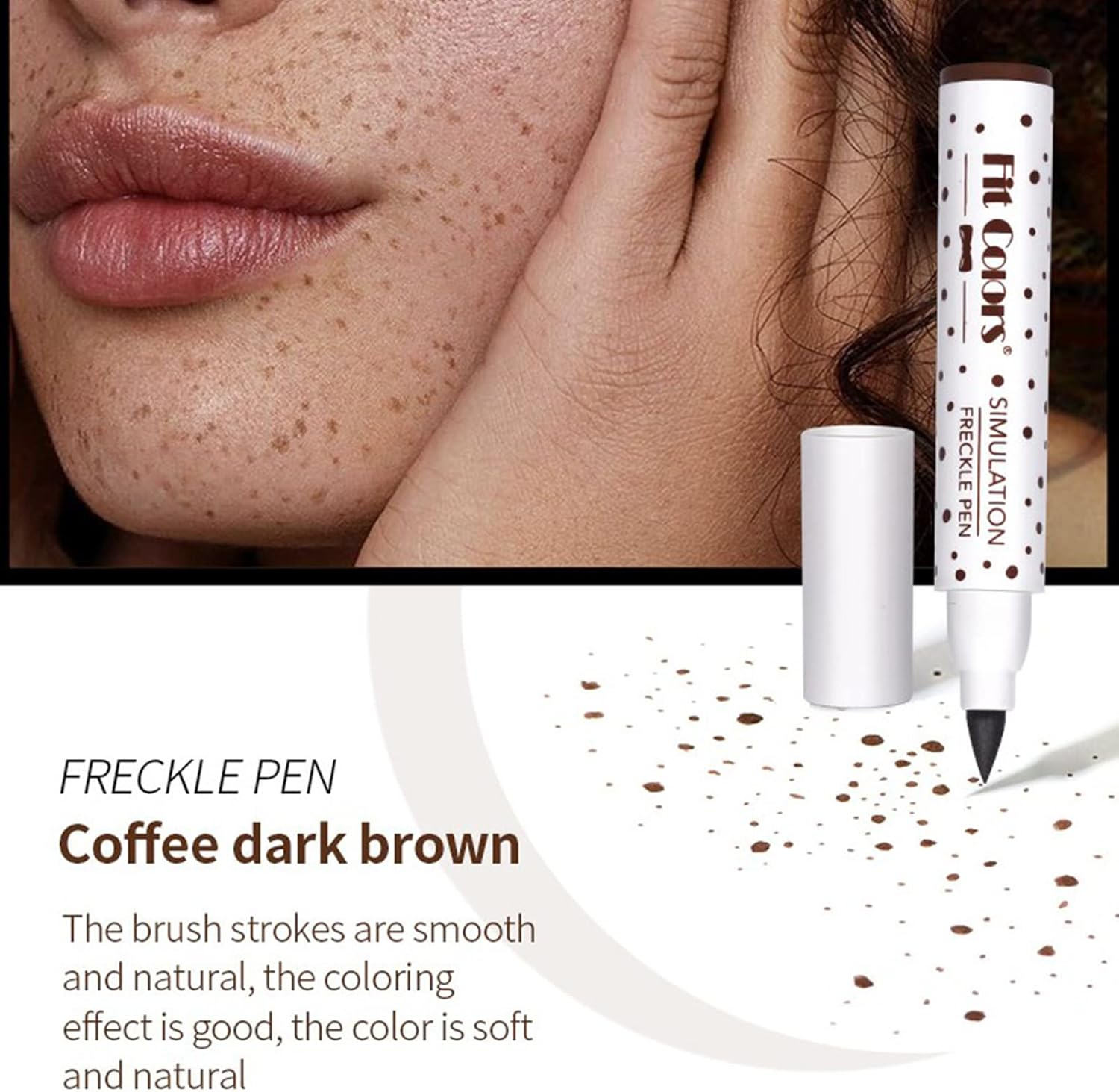 MKNZOME Freckle Pen, 2 Pieces Natural Lifelike Dot Spot Pen, Quick-Drying Waterproof Longlasting Freckle Makeup Pen for Natural Effortless Sunkissed Makeup (Dark &Light Brown)