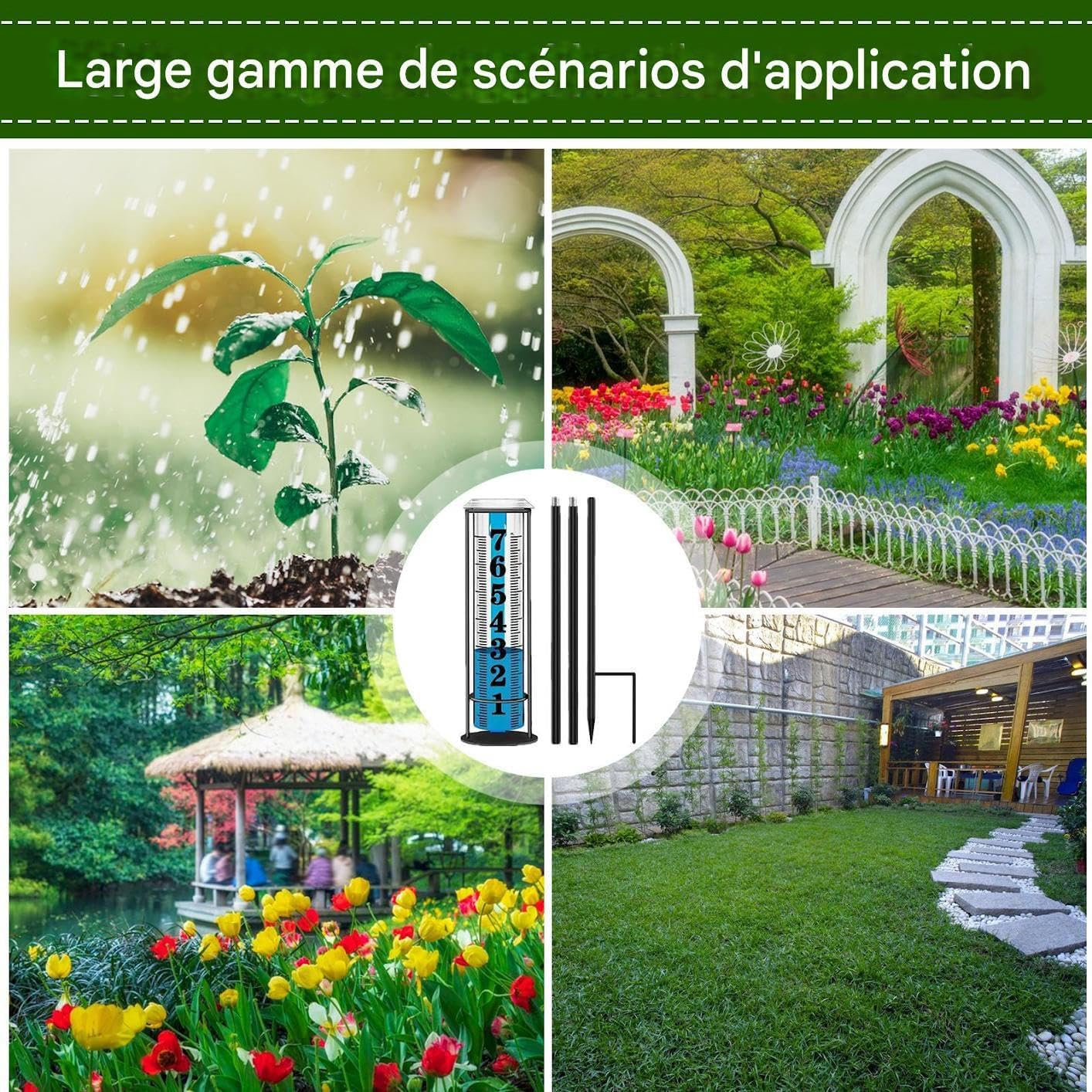 Upgraded Freeze-Proof Rain Gauge Outdoor &ndash; Heavy-Duty Cast Iron Frame, Thickened Transparent Tube, Detachable & Adjustable for Lawn, Garden, Yard &ndash; Accurate Water Rain Meter ﻿ image number 5