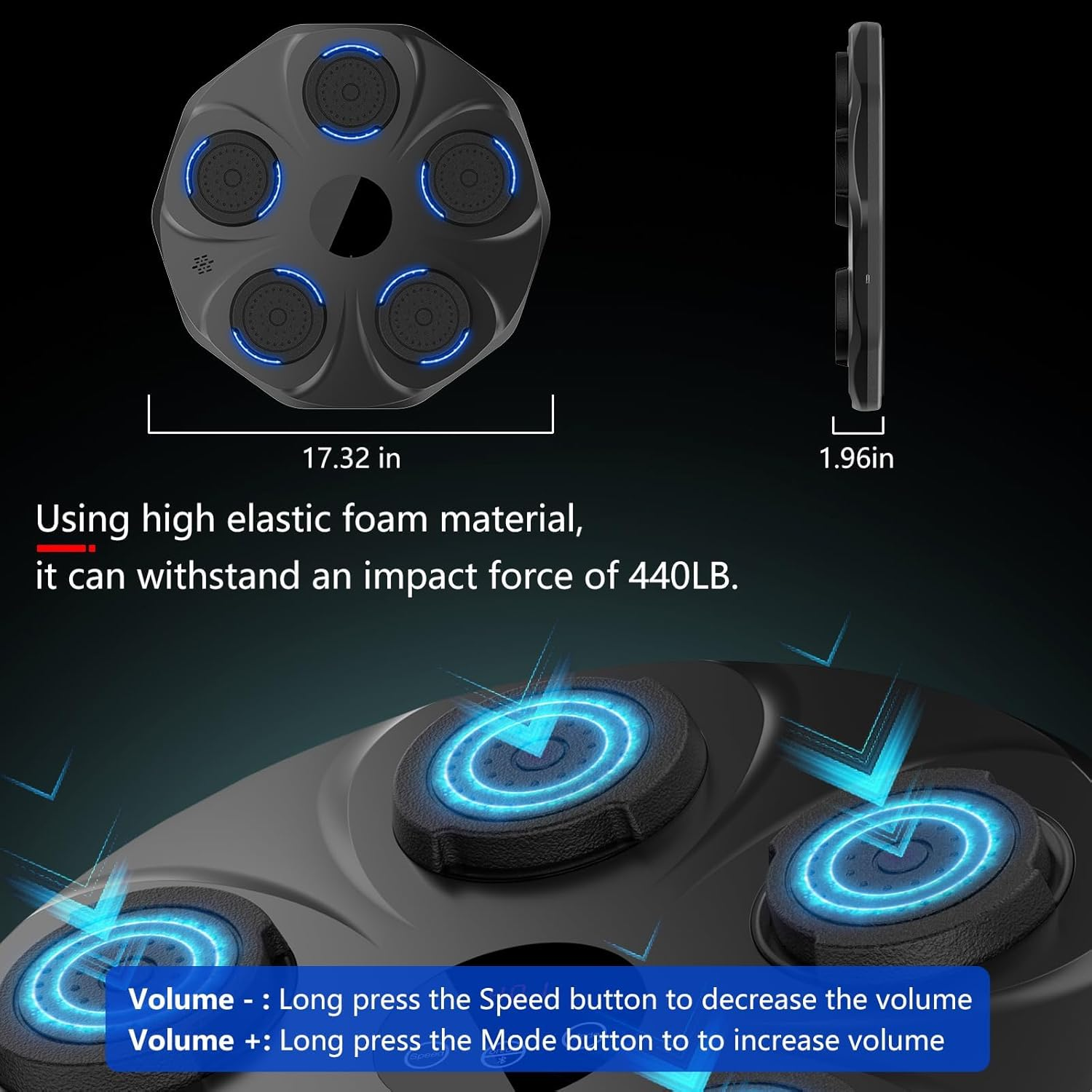 Smart Music Boxing Machine Wall Mounted Electronic Boxing Training Equipment Boxing Training Punching Equipment, Home Workout Boxing Target Machine for Men and Women image number 1