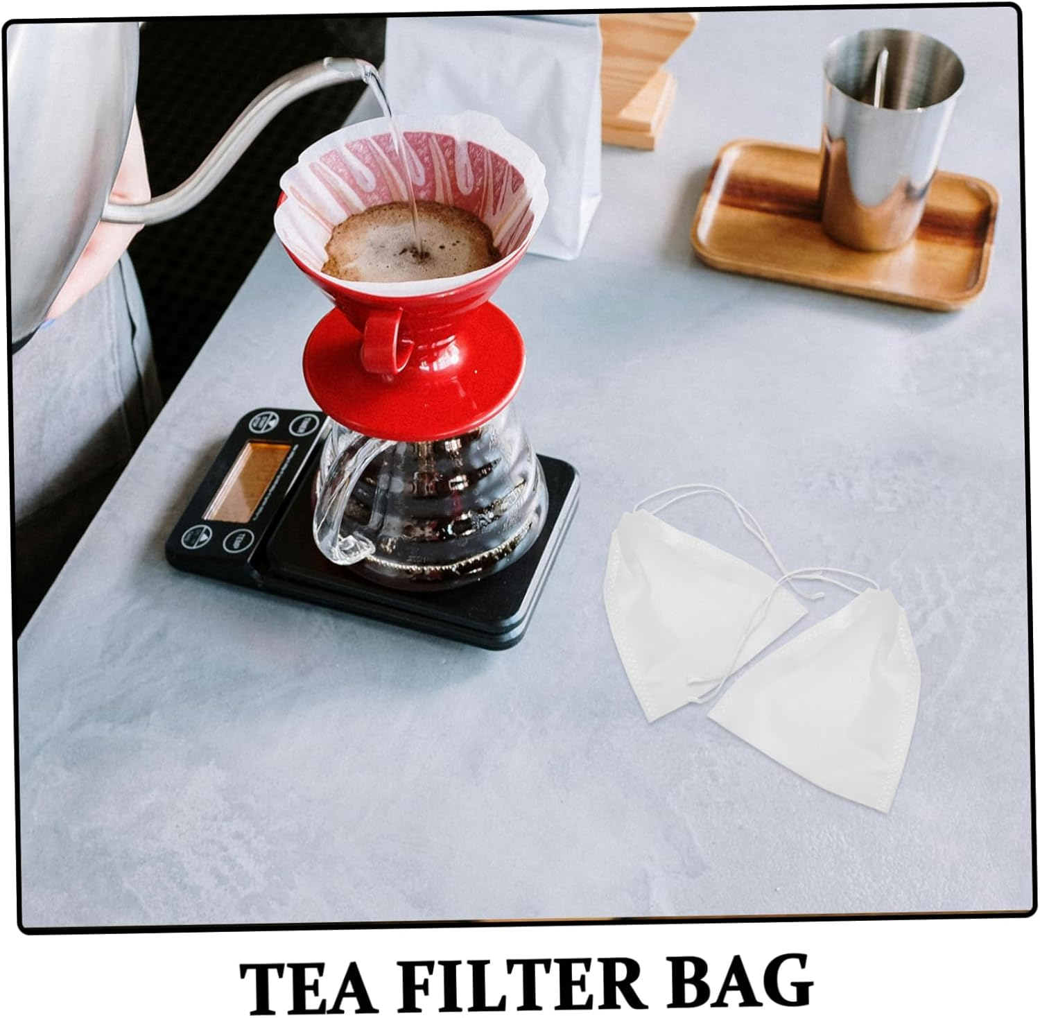 NOLITOY 100Pcs Drawstring Tea Bags for Loose Leaf Tea Small 9X10Cm Sachets for Brewing for Home and Travel image number 4