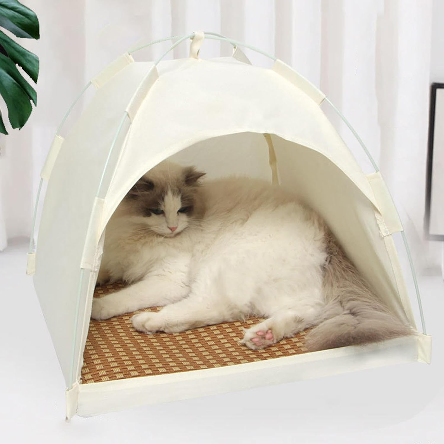 Outdoor Cat Tent | Cat House | Breathable Cat Shelter, Feline Outdoor Shelter, Versatile Expandable Cat Cottage, Pet Friendly Airy Canopy, Detachable Animal Dwelling for Young Cats, Dogs image number 2
