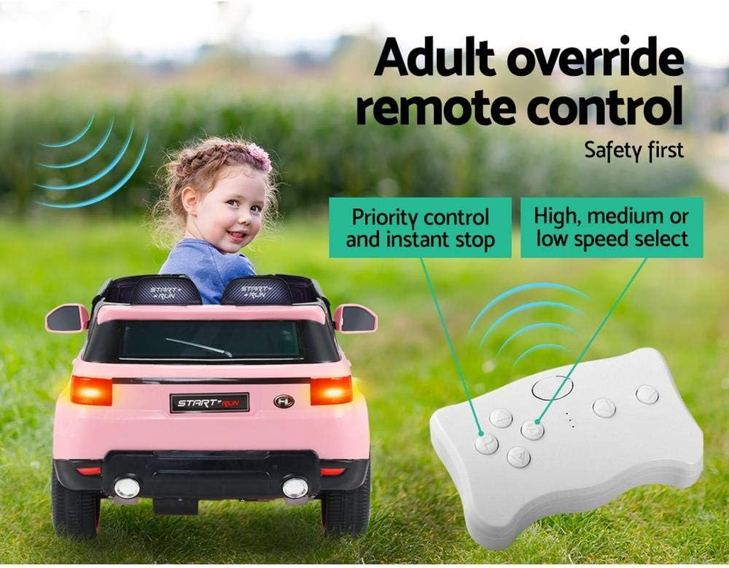 Rigo Kids Ride on Car SUV, Remote Control 6V Battery Horn Headlight Built-In Music 30Kg Capacity Safety Seat Belt Electric Cars Kid Toy Pink - Red image number 2