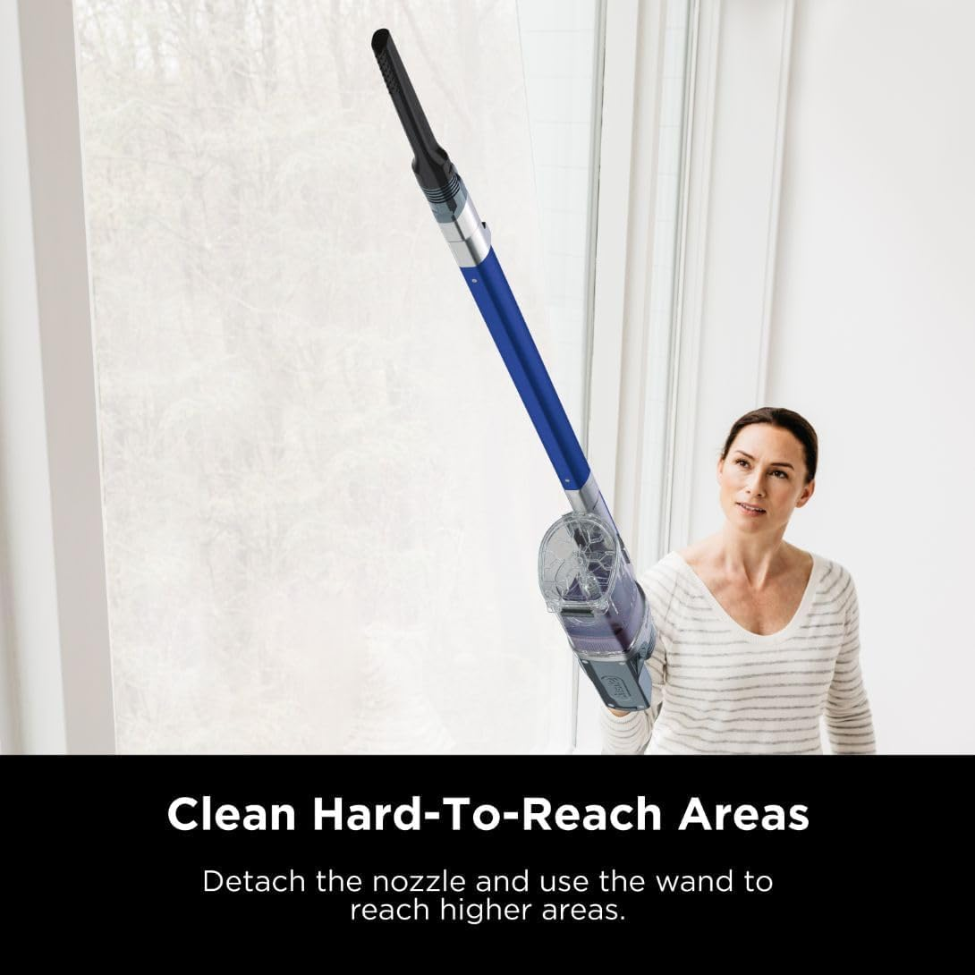 Shark Cordless Vacuum Cleaner with HEPA Filter, Lightweight, Portable, Rechargeable, Powerful Pet Hair Pickup, Removable Handheld, Crevice Tool, Dusting Brush, 50-Min Runtime, Blue, IZ363HT image number 4