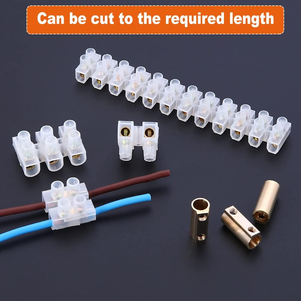 10 Pcs 12 Position Dual Row Terminal Strip, Electrical Barrier Wire Connector Block, Screw Terminal Barrier Block,Euro-Style Terminal Block Barrier Strip, Nylon Terminal Barrier Block (20A) image number 6