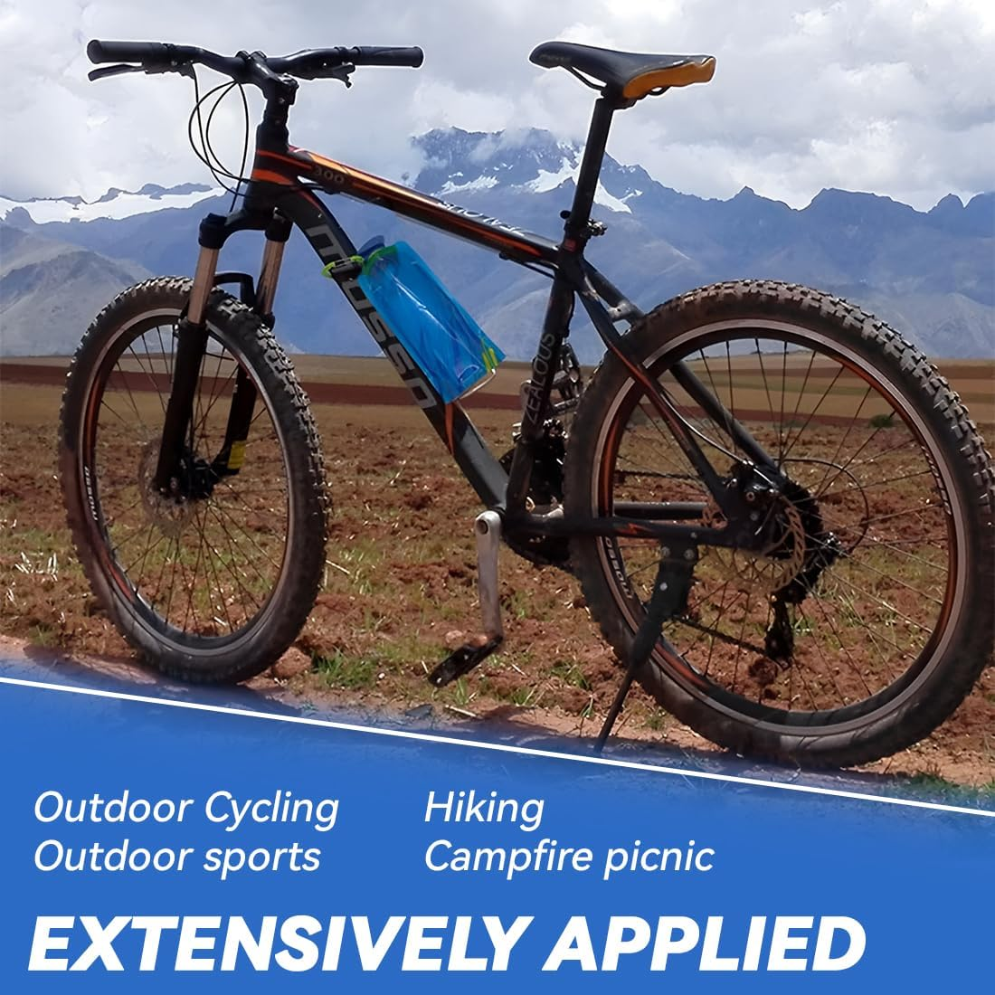 KIRZAX Pack of 3 Foldable Drinking Bottles, Foldable Drinking Bottles, Festival 700 Ml, Reusable Drinking Bottle, Foldable for Hiking, Travel, Adventure, White + Blue + Black