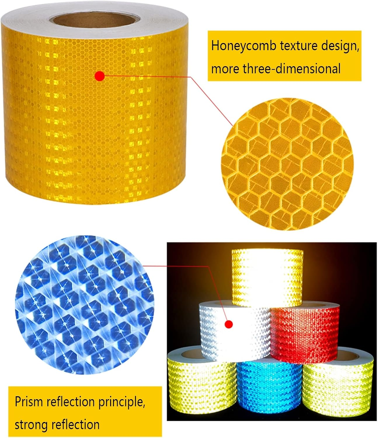 Reflective Tape Hazard Self Adhesive High Visibility Reflective Stickers for Reminder(Oranje) image number 5