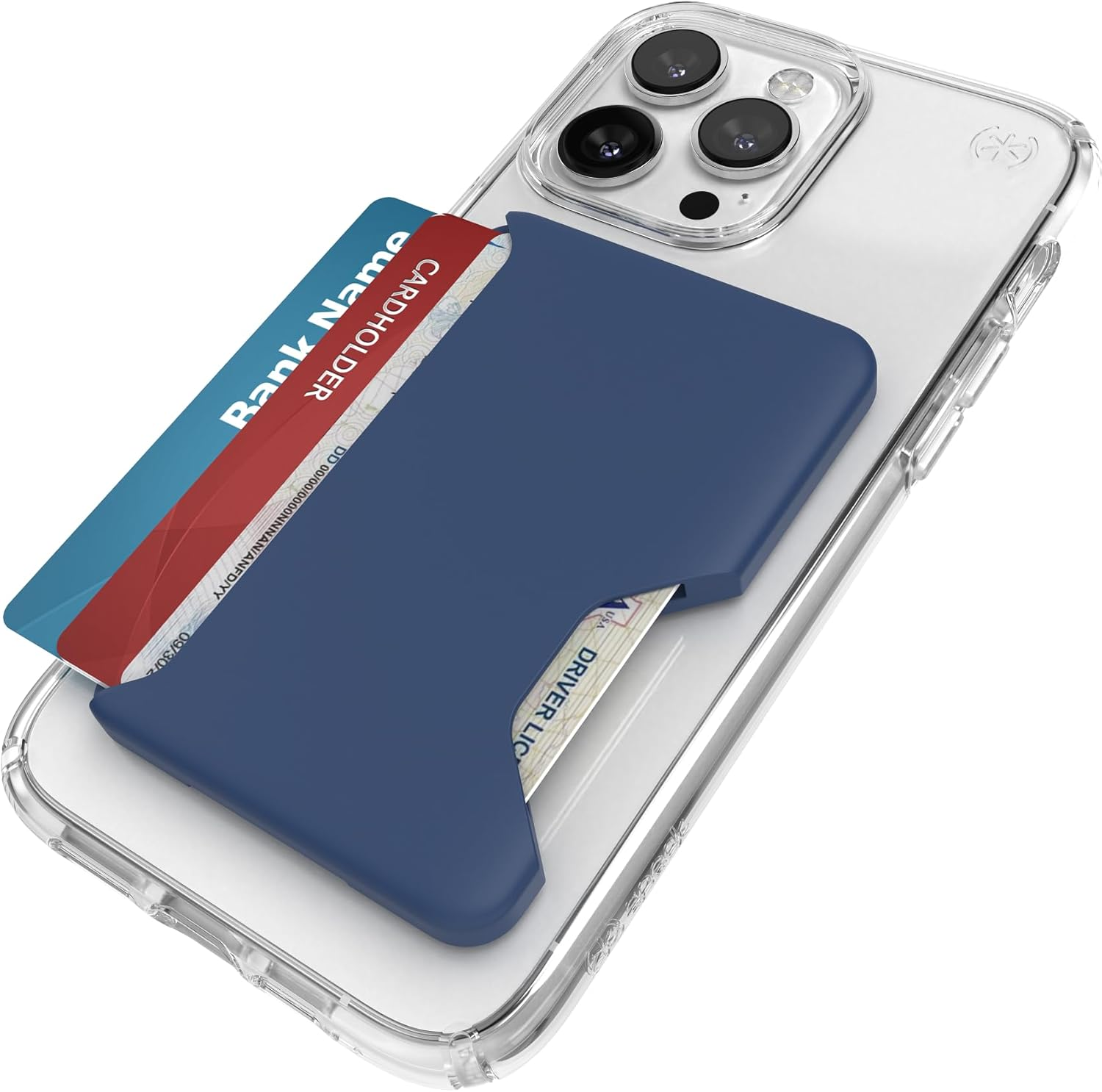 Speck Iphone Wallet Magsafe Accessory - Removable Clicklock No-Slip Interlock - Holds 1-3 Cards - Soft Touch Finish, Scratch Resistant Card Holder Built for Magsafe - Coastal Blue/Space Blue image number 6