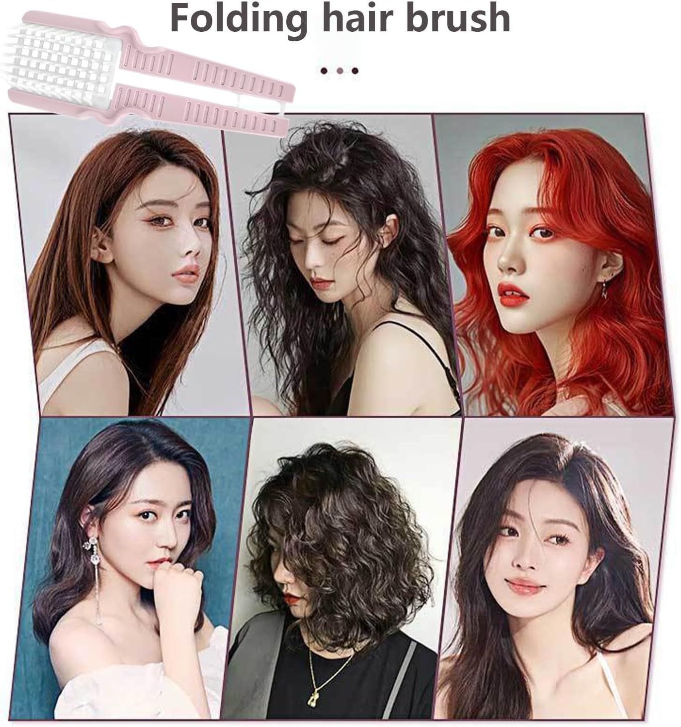 Detailer Brush, Foldable Detailing Brush, Wet Detailing Brush, Dry Detailing Brush, Vented Hair Brush, Wet and Dry Usage Gentle Detangling Vented Design for Faster Drying Straight Curly Hair image number 1