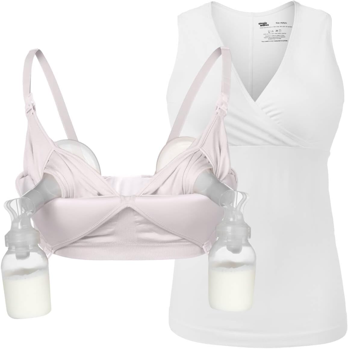 Supermom Hands Free Pumping and Nursing Bra - Hands Free Nursing Bra for Pumping - Breastfeeding Bras for Women, Sunkissed Rose - Seamless, Medium