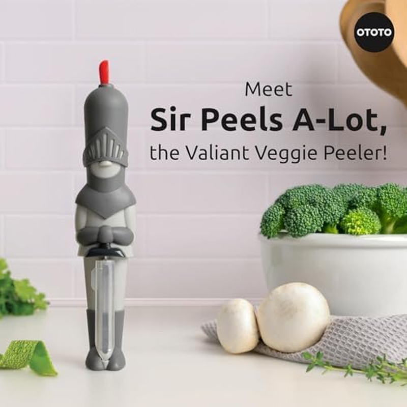 NEW!! OTOTO Sir Peels A-Lot Medieval Knight Vegetable Peeler - Swivel Vegetable Peelers for Kitchen, Cute Kitchen Gadgets, Kitchen Gifts, Potato, Veggie, Fruit Peeler, Cute Kitchen Accessories image number 6