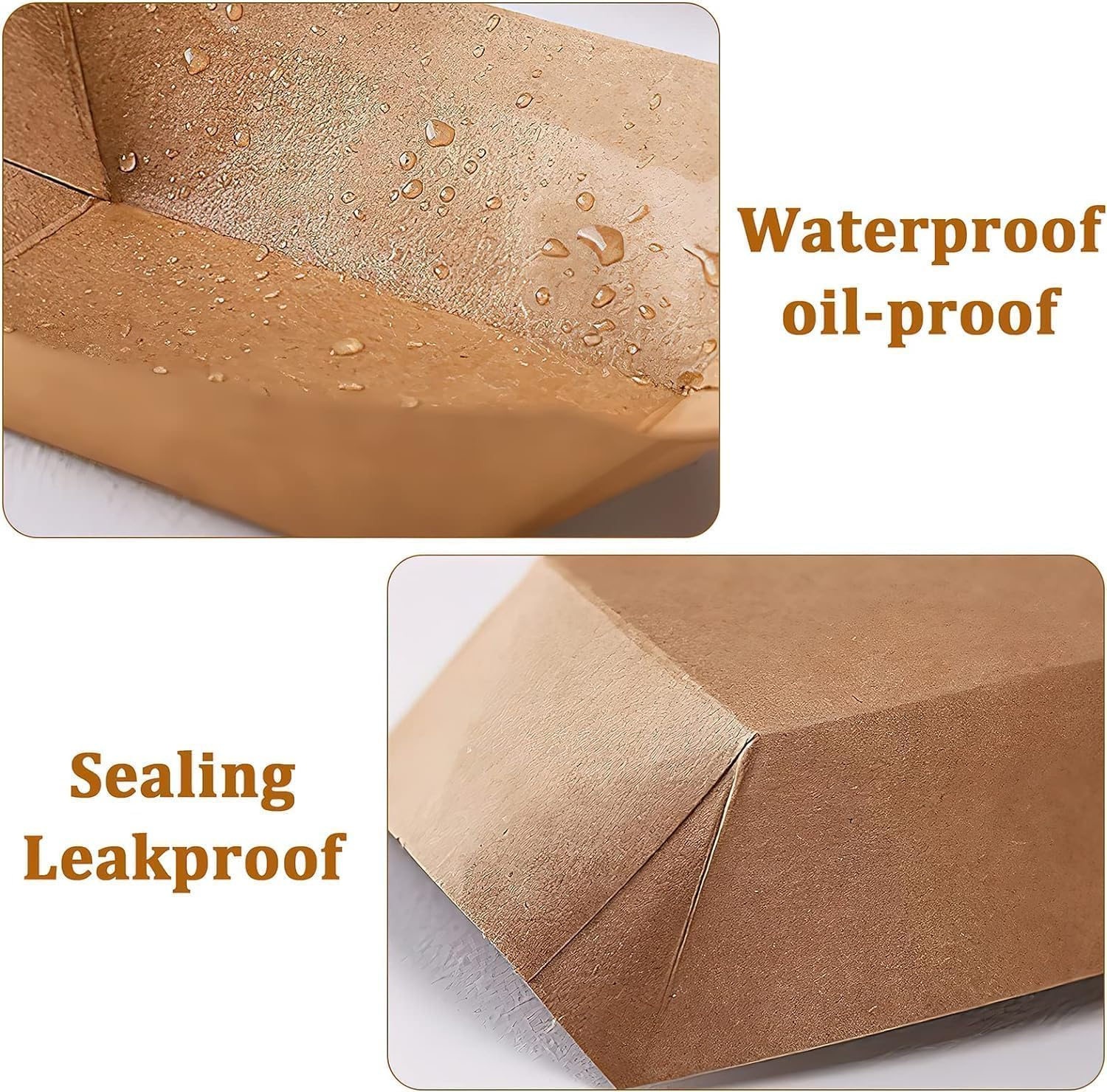 100 Pack Kraft Paper Food Trays, Paper Food Boats,Brown Paperboard Serving Basket Tray for French Fries Nachos Snack Hot Dog Taco BBQ Popcorn Party Picnic Wedding Party