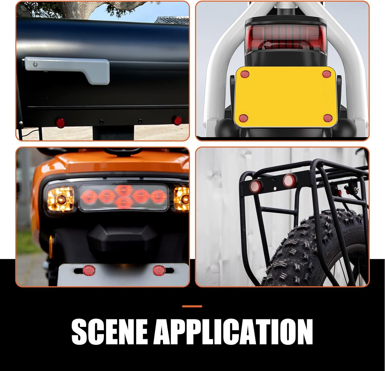 6 PCS round Rear License Plate Reflector, 0.94" Mini Decorative Reflector with Fixing Screws, License Plate Screw Fastener Kit, Universal for Motorcycle License Plate (Red) image number 5