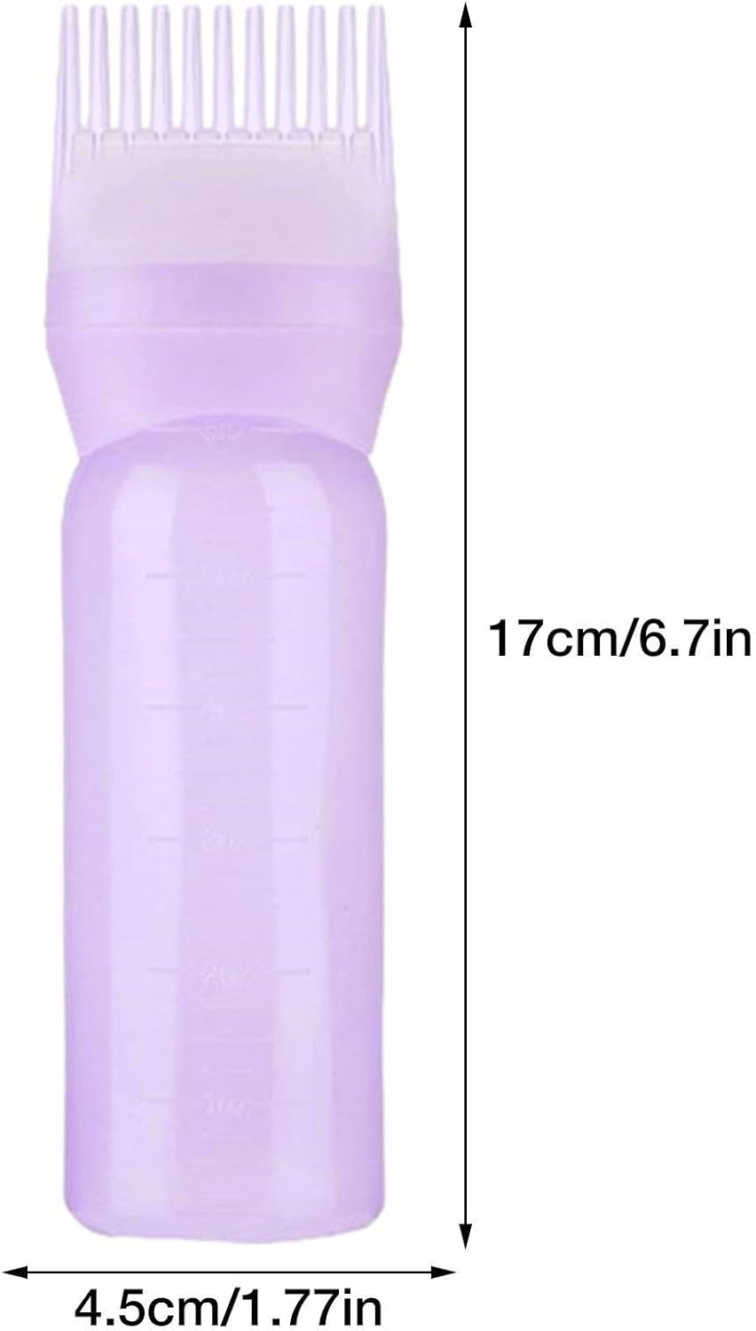 Root Comb Applicator Bottle 6Oz Hair Dye Applicator Brush Comb Dispenser Comb Bottle Root Comb Dye Bottle Hair Color Applicator Bottle 3 Pack for Hair Root Comb Color with Measurements image number 4