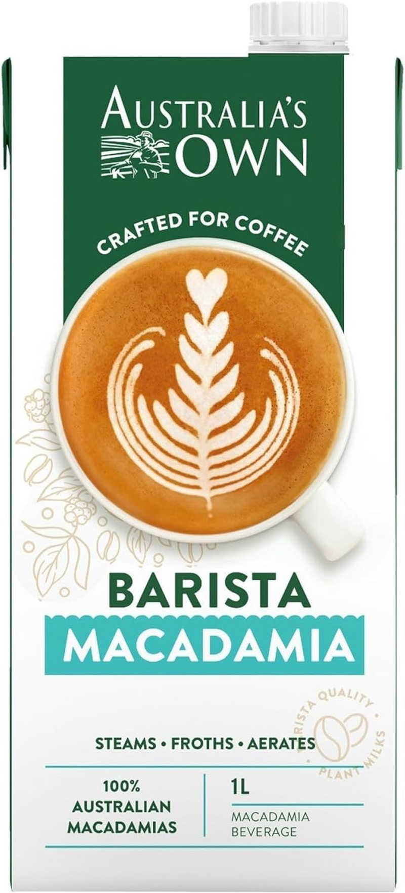 Australia'S Own Barista Dairy Free Vegan Oat Milk for Coffee Latte & Espresso, 1 Litre (Pack of 8) image number 2