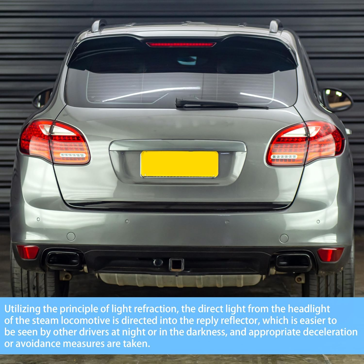 X AUTOHAUX Bumper Reflector Compatible for Porsche Cayenne Base 2014, Durable ABS Plastic Red Rear Left Bumper Reflector Side Marker image number 3