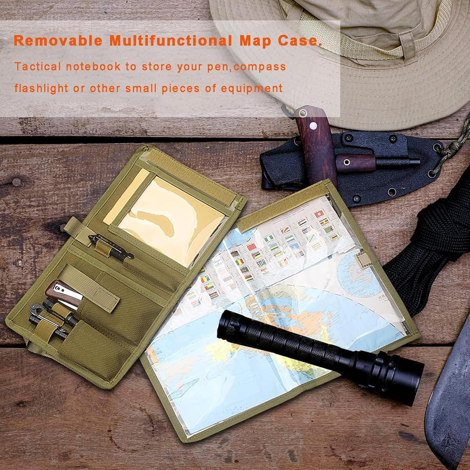 Map Case,Tactical Notebook,Waterproof Map Case for Hiking, Tactical, Outdoor Activities, CP, Tactical Outdoor Activities (Map Case) image number 6