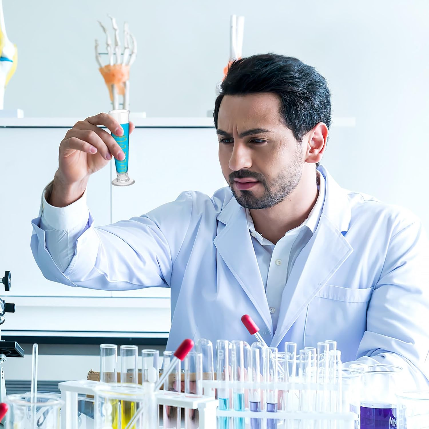 Cabilock 10Ml Professional Lab Graduated Measuring Cup with Spout Wide Mouth Glass Conical Beaker Laboratory Measuring Scale Cup Experiment Tool Accessories image number 4