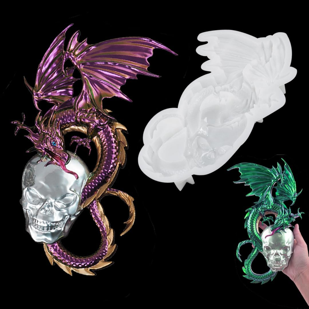 Zayookey Couple Dragon Silicone Molds, Large Animal Resin Mold, 3D Double Dragon Epoxy Resin Silicone Mold DIY Craft Resin Casting Mould for Wall Hanging Home Office Art D&eacute;cor