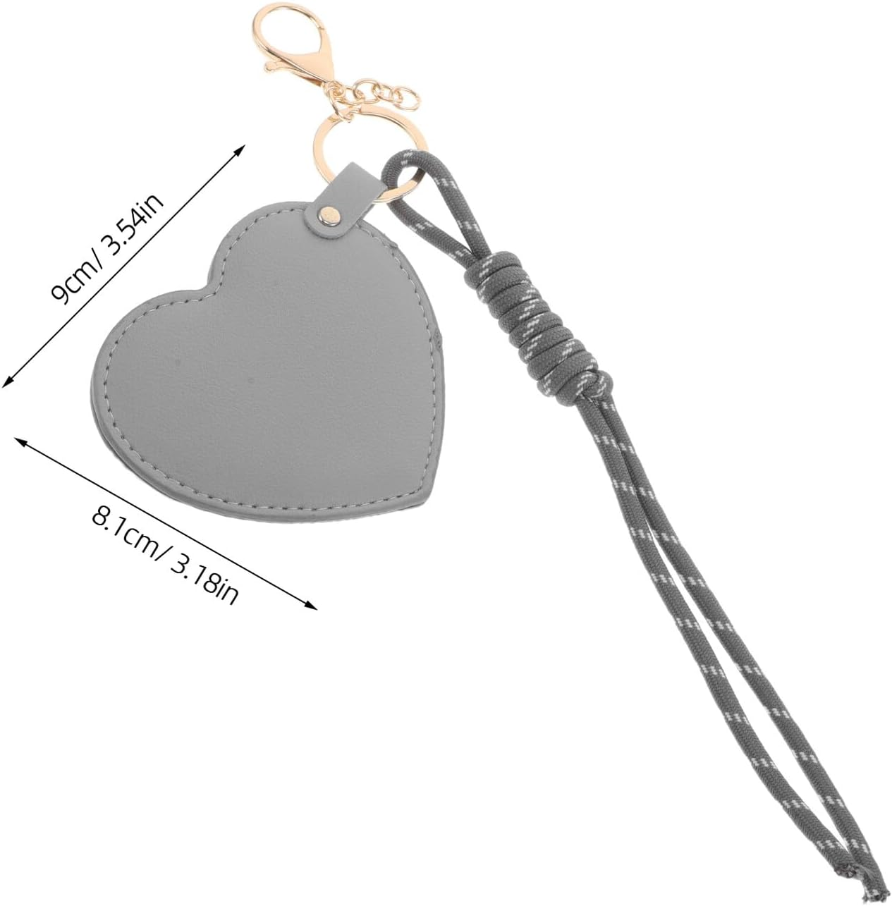 Vaguelly 2Pcs Compact Heart-Shaped PU Leather Mirror Keychain for Women Portable Mini Makeup Vanity Accessory with Scratch-Resistant Cover for Travel Purses and Handbags image number 1