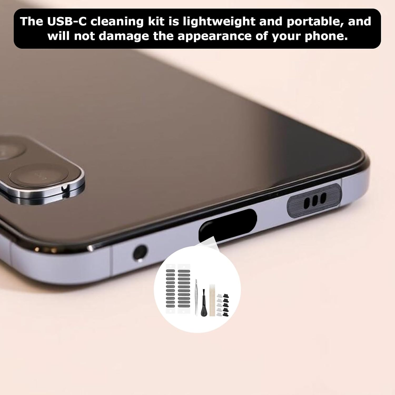 ZFRITP 37 Piece Phone Dust Kit, Mobile Phone Charging Socket Protection, Mesh Sticker for Phone Speaker, Phone Speaker Cleaning Tool image number 4