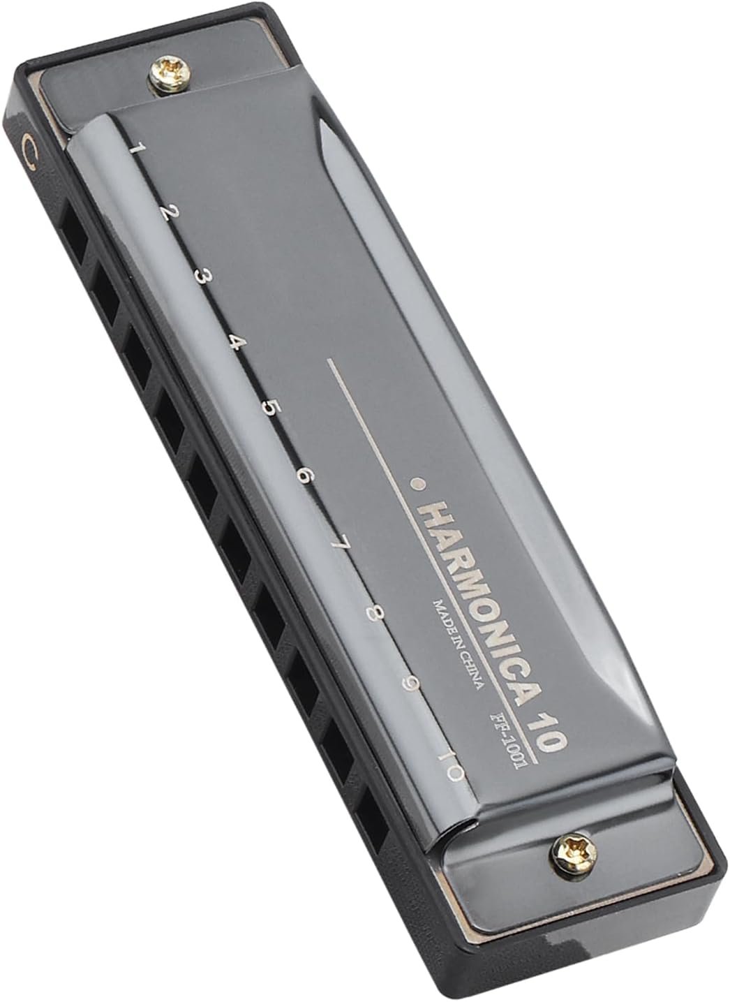 Origlam Blues Harmonica Harp Mouth Organ, 10 Holes C Button Harmonica for Beginners Friends Adults image number 6