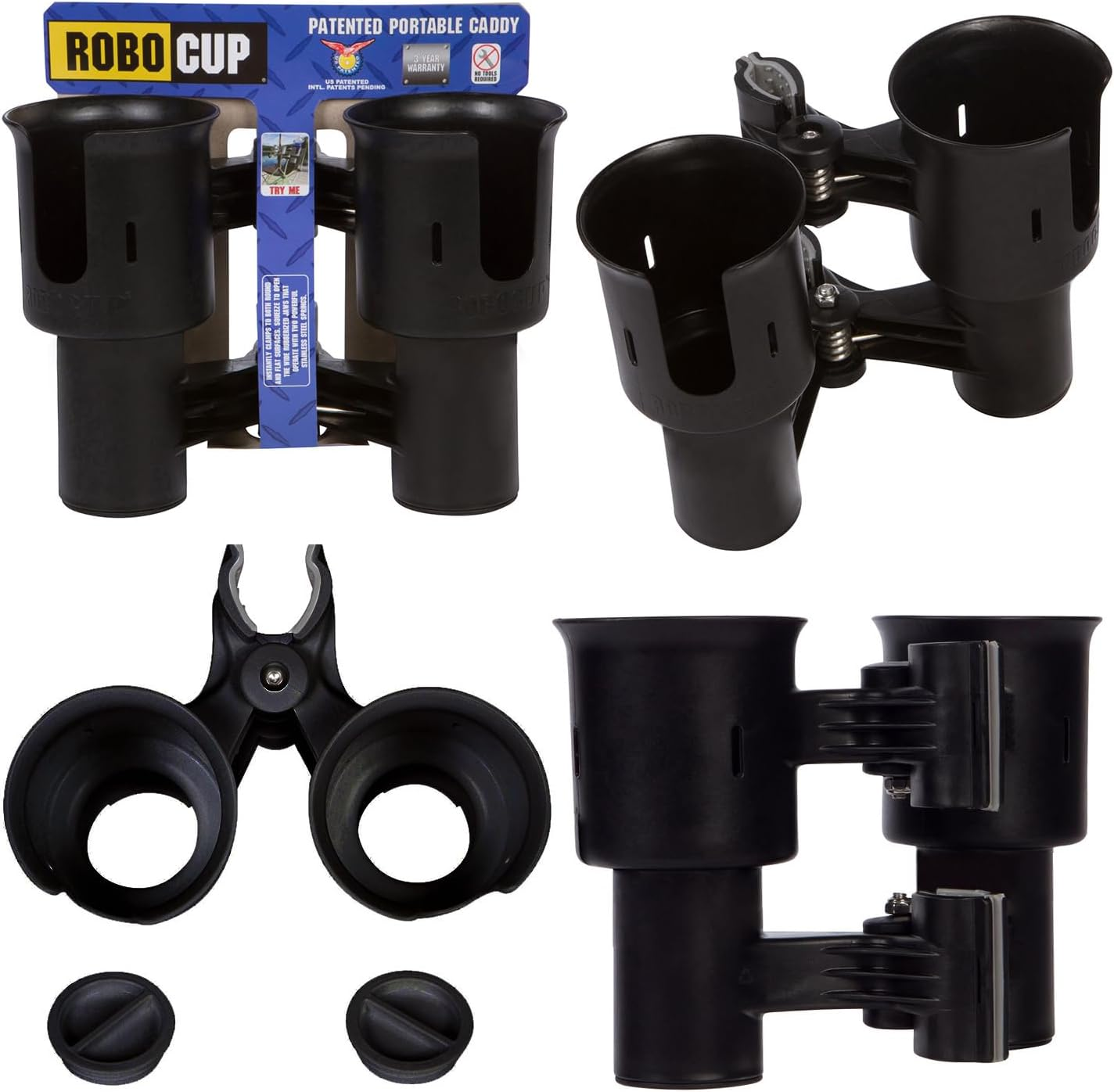 ROBOCUP, Best Cup Holder for Drinks, Fishing Rod/Pole, Boat, Beach Chair, Golf Cart, Wheelchair, Walker, Drum Sticks, Microphone Stand