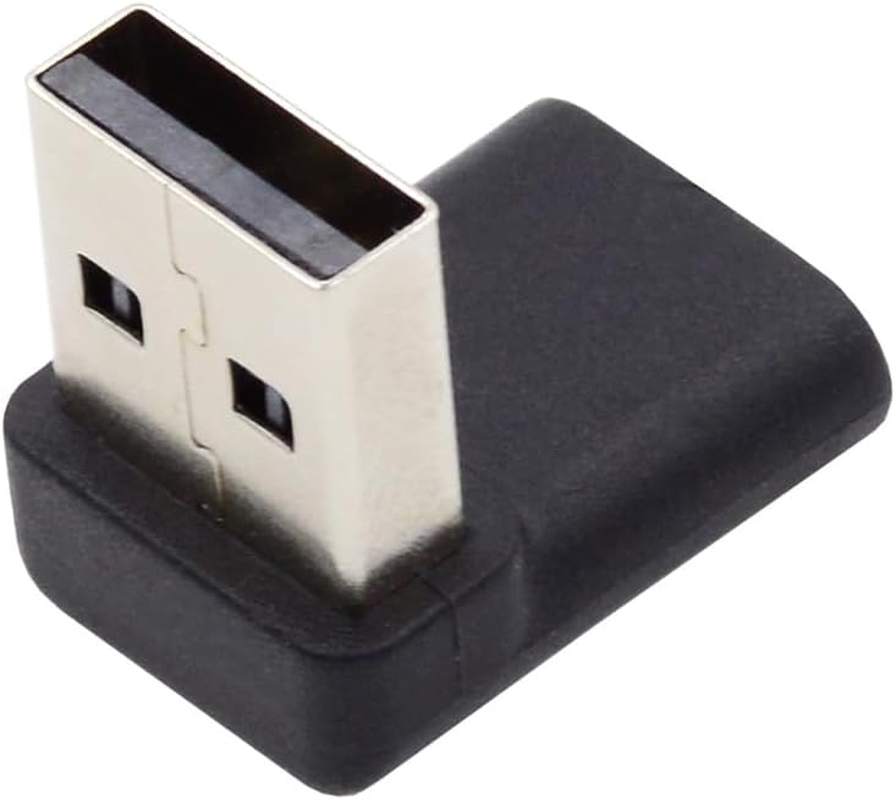 NFHK USB-C Type C Female 90 Degree up Angled to USB 3.0 a Male Data Adapter for Laptop Desktop image number 1