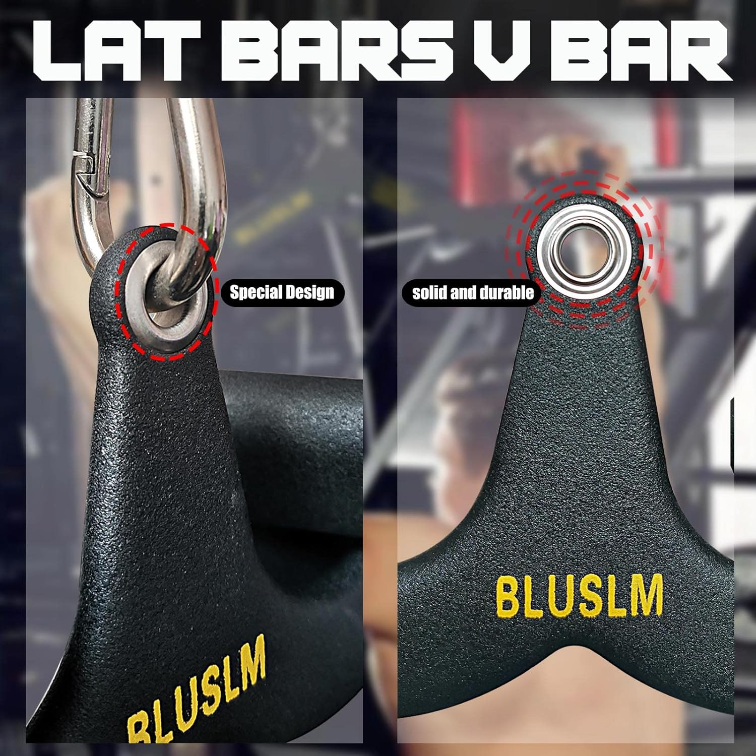 LAT Pull down Bar for Cable Machine, LAT Pulldown Attachments T Bar V Bar Cable Attachment, Back Tricep Bar Strength Training Handle image number 5