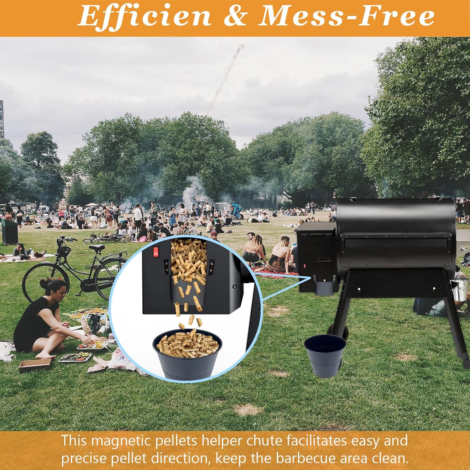 Pellet Helper Chute for Traeger Pellets Grill, Magnetic Pellet Helper Chute for Pellet Smoker, Accessories for Traeger Smoker Grill Ironwood 885, Pro Series 34, Pro Series 22, Pro D2 575, Pro 780 image number 5