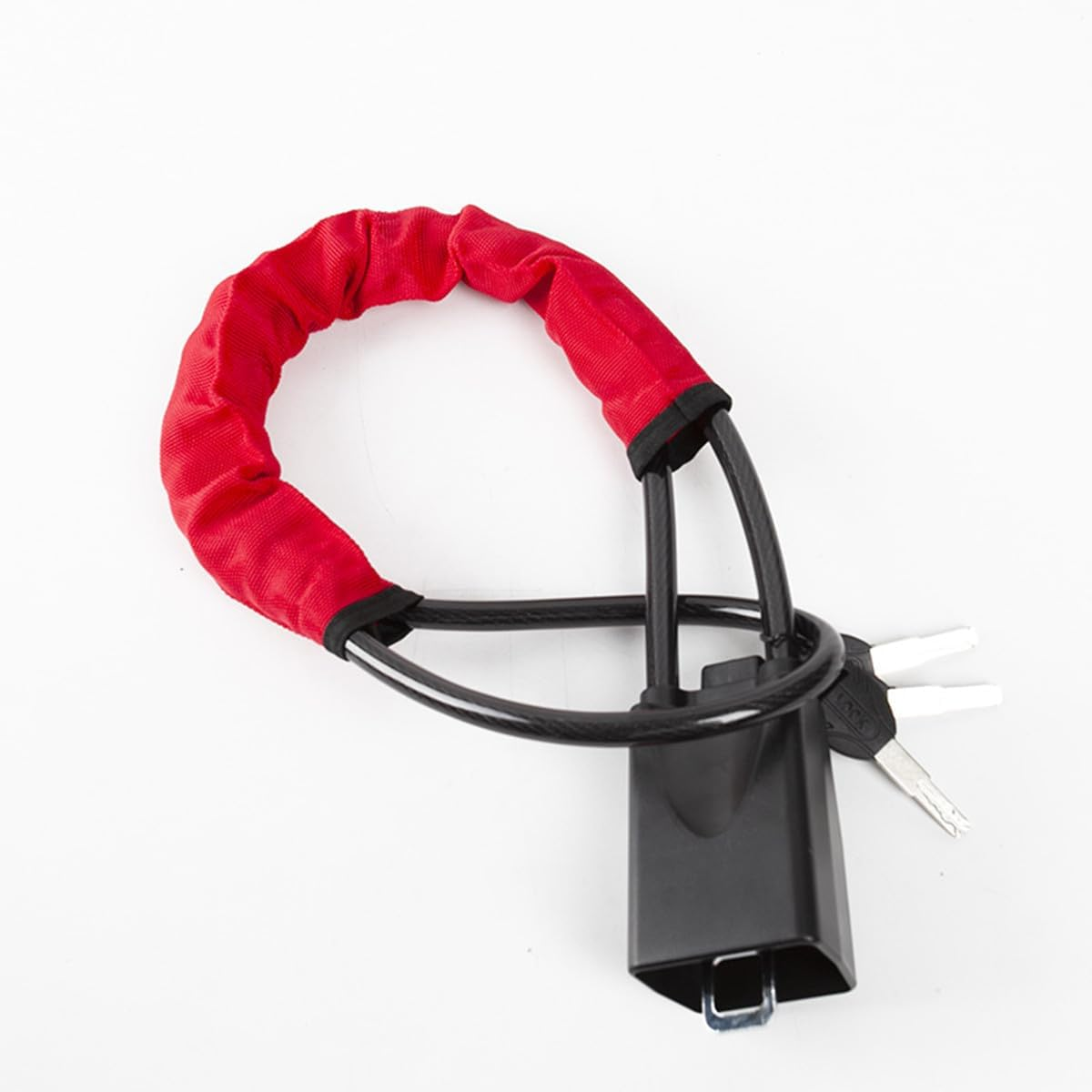 Car Steering Wheel Lock, Thick Cable Handlebar Lock, Universal Burglar Lock, with Three Keys, Suitable for Most Vehicles, Suvs, Golf Carts, Trucks (Red) image number 6