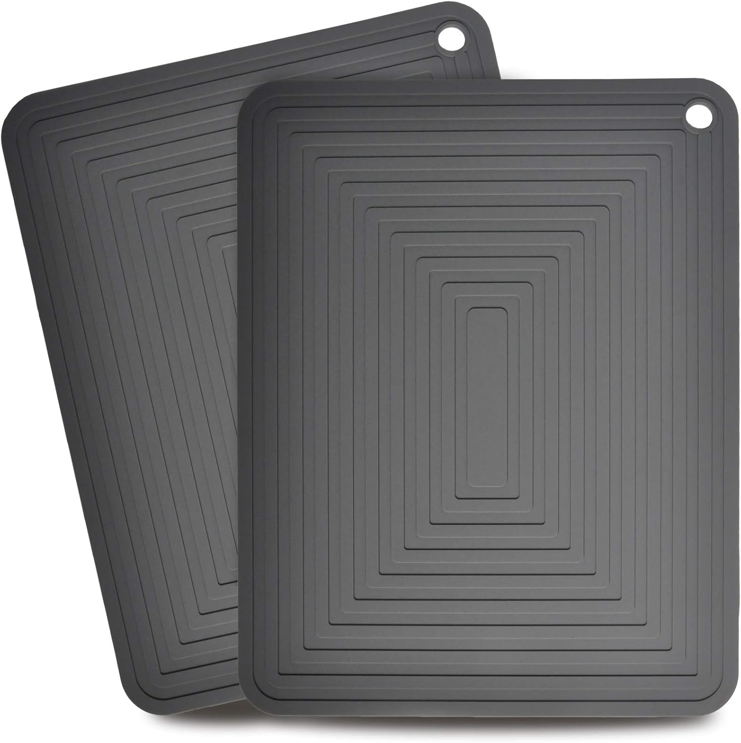 Silicone Trivet for Hot Pots and Pans &ndash; Heat Resistant Mat Pot Holder Thick & Heavy, Large 12&rdquo; X 9&rdquo; Non-Slip Hot Pad for Counter Protection Set of 2 (Grey) image number 3