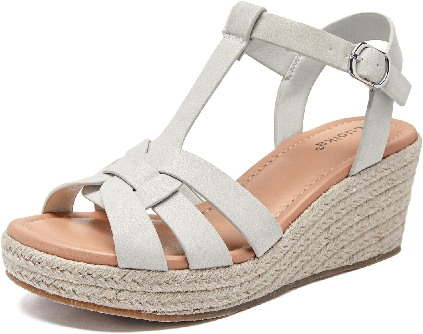Luoika Women'S Wide Width Slide Sandals - Slip on Flat Cross Strap Casual Summer Shoes.