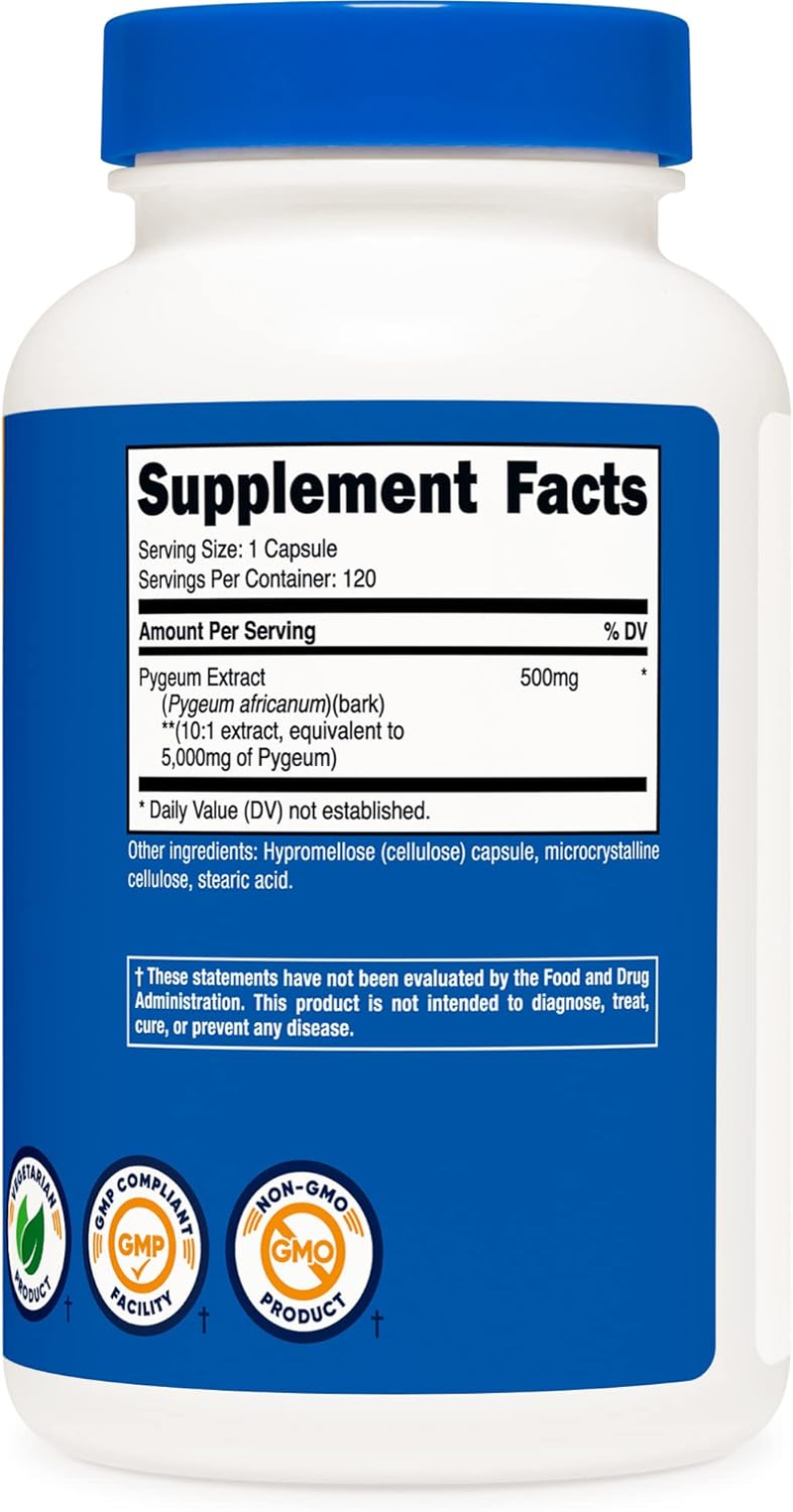 Nutricost Pygeum 5000Mg, 120 Capsules - Veggie Capsules, Non-Gmo, Gluten Free, Vegetarian Friendly image number 4