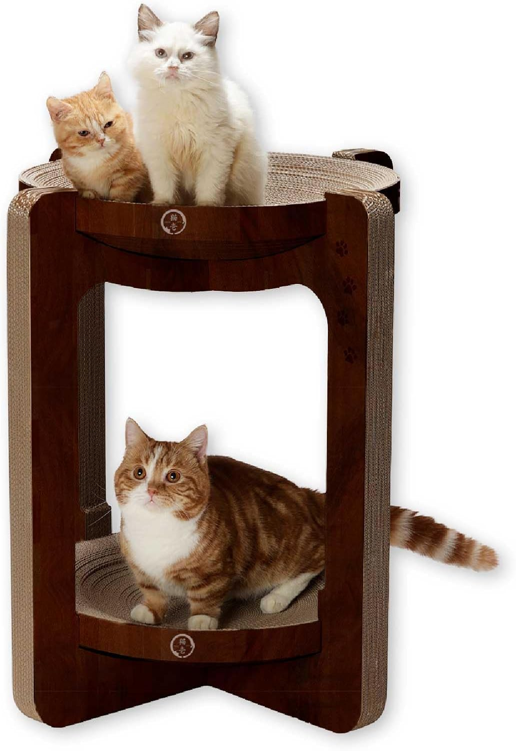 Neko-Ichi Cat Tower Crunchy Bowl Tower (Regular, Light Brown)