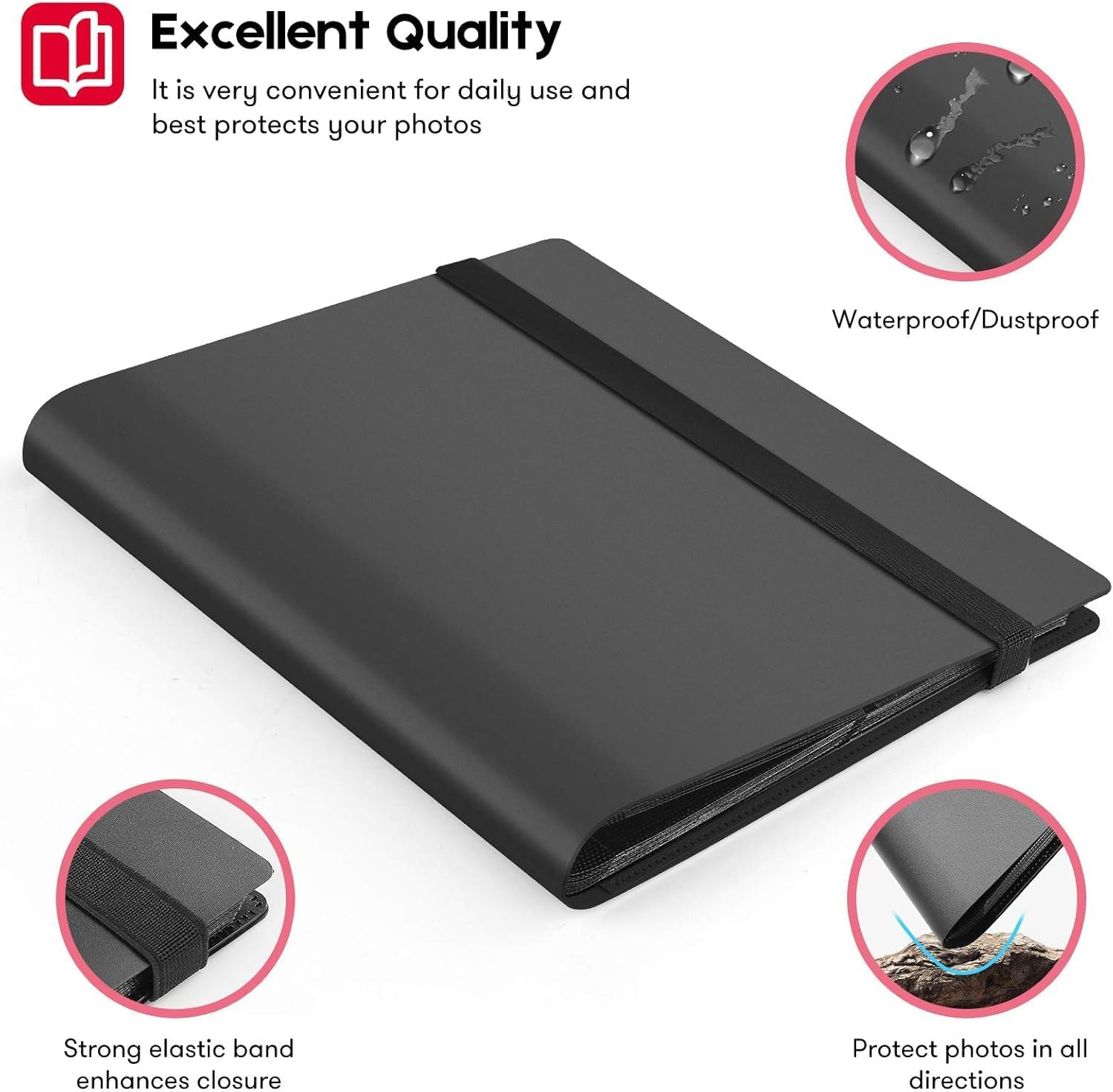 160 Pockets Mini Photo Album for Fujifilm Instax Mini Camera Polaroid Snap, Z2300, Socialmatic Instant Cameras & Zip Instant Printer, Photo Album with Stickers image number 1