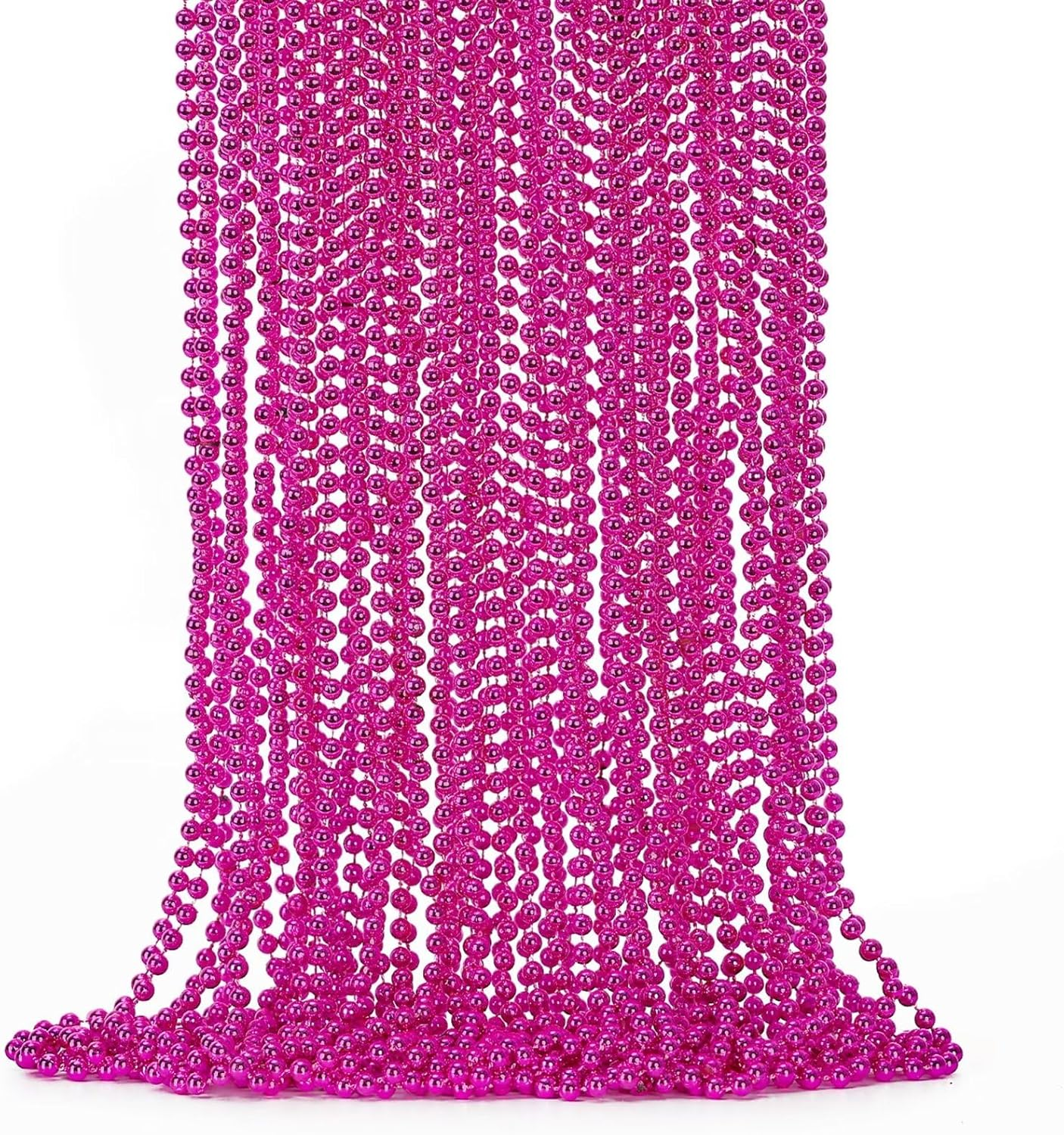 24PCS Black Bead Necklace, Halloween Black Bead Necklaces Stuff Accessories, 33" Mardi Gras Beads Necklace Costume, Festival Parade Throw for Halloween Wedding Party Events Supplies Decorations image number 6