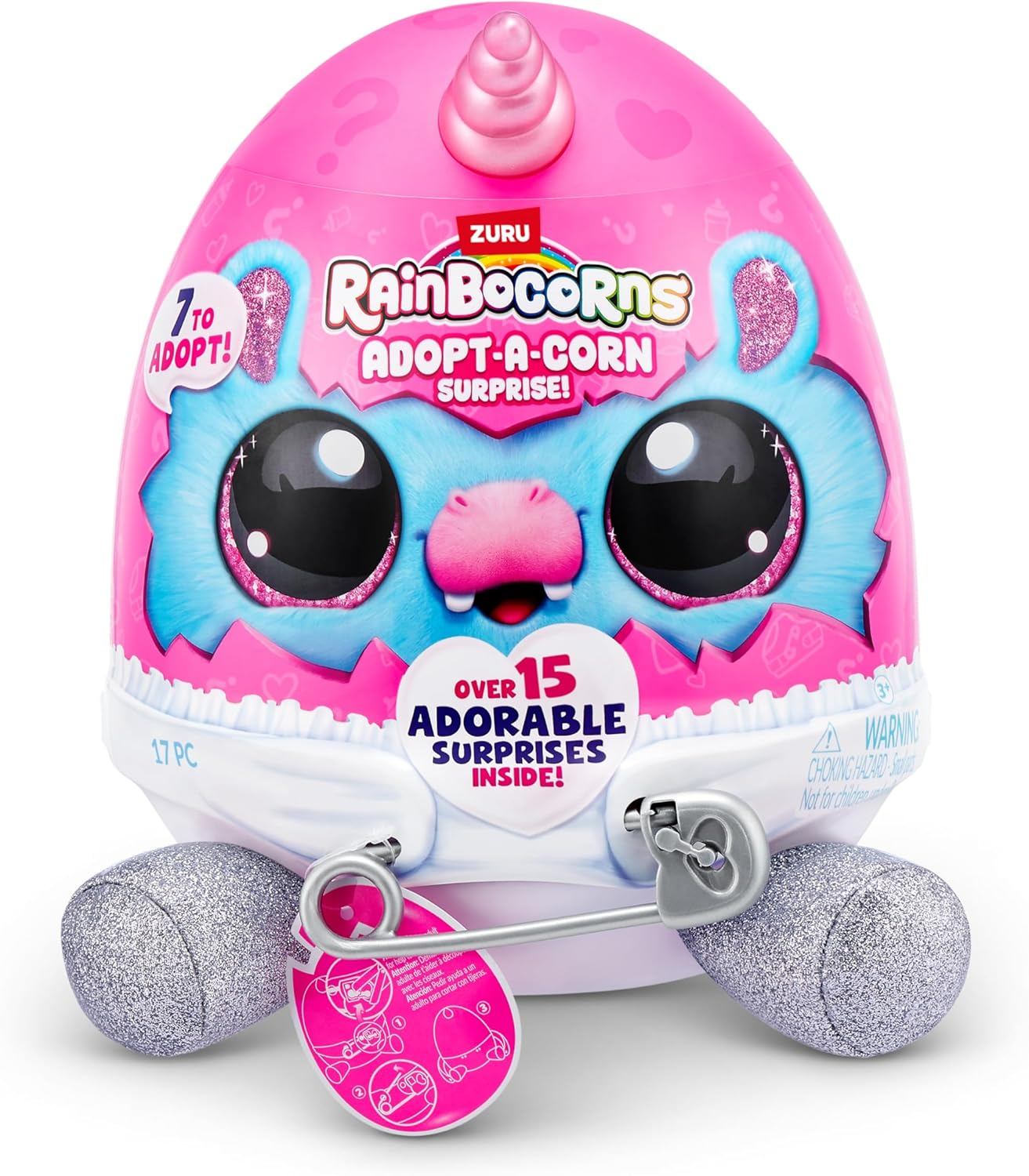 Rainbocorns Adpot-A-Corn, Kitten, Series 1, Nurturing Plush, 15 Surprises, Small (23.5 Cm)