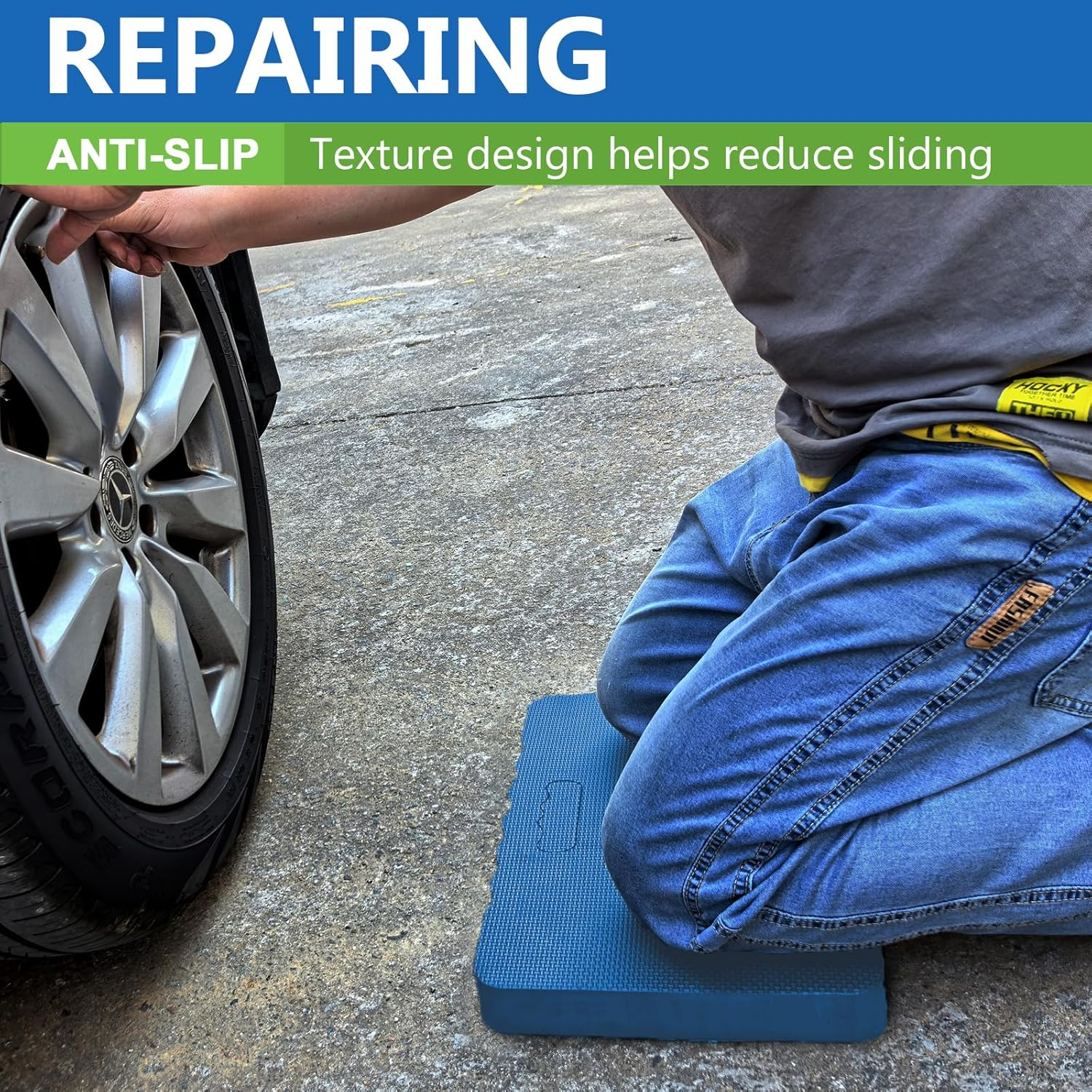 Premium Thick Kneeling Pad, Extra Soft Foam Garden Kneeling Mat, Large Comfort Kneeler Cushion for Gardening, Exercise, Yard Work, Baby Bath, 17.5 X 11 X 1.5 Inch, Blue image number 5