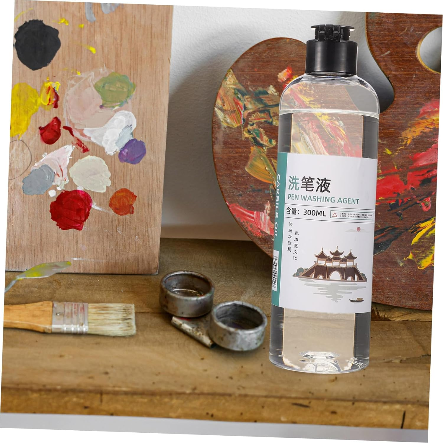 LALAFINA Convenient Paint Brush Cleaner Liquid for Oil Acrylic Painting Efficiently Removes Residue Protects Brush Bristles Supply Tool image number 1