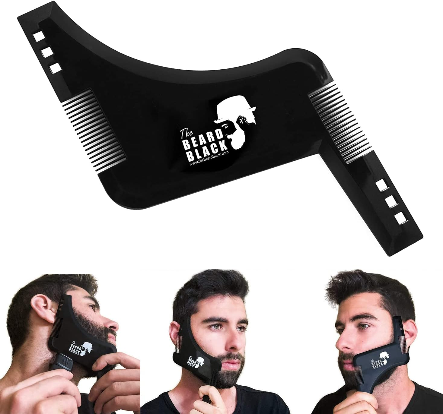 Beard Shaping & Styling Tool with Inbuilt Comb for Perfect Line up & Edging, Use with a Beard Trimmer or Razor to Style Your Beard & Facial Hair, Premium Quality Product By