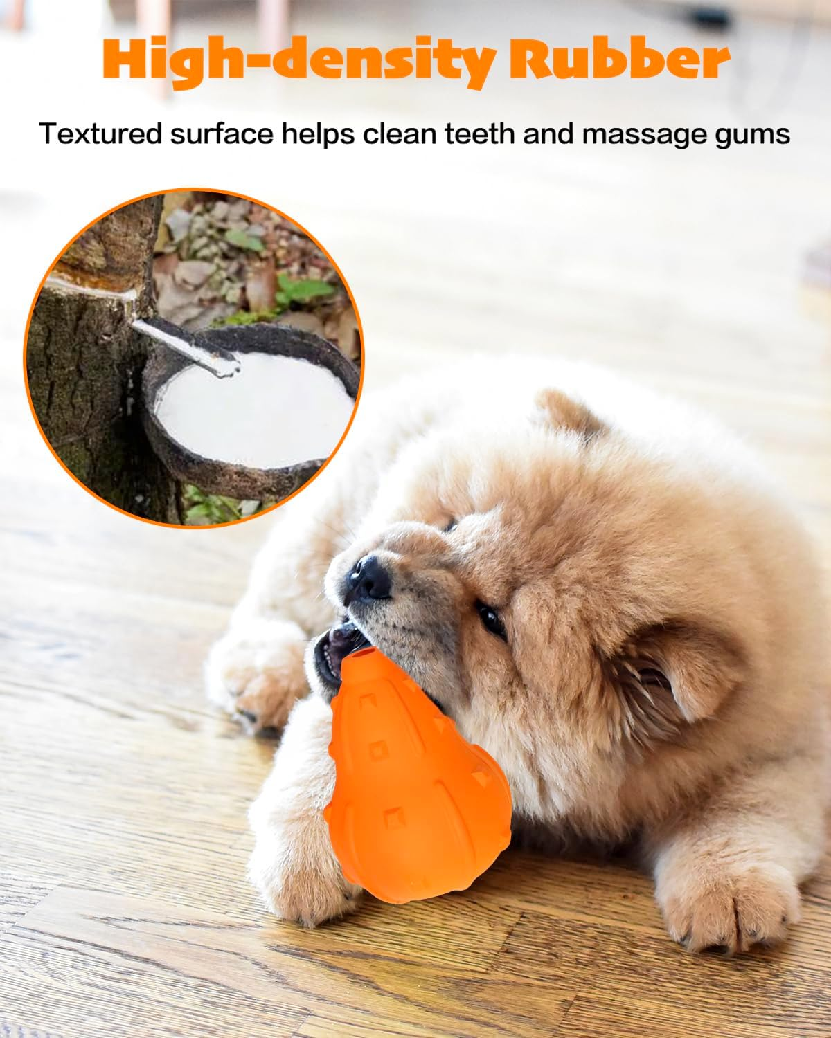 Treat Dispensing Dog Toy, Interactive Puzzle Feeder Fillable Enrichment Toys, Tough Rubber Puppy Chew Toy for Small Medium Dogs (Orange) image number 3