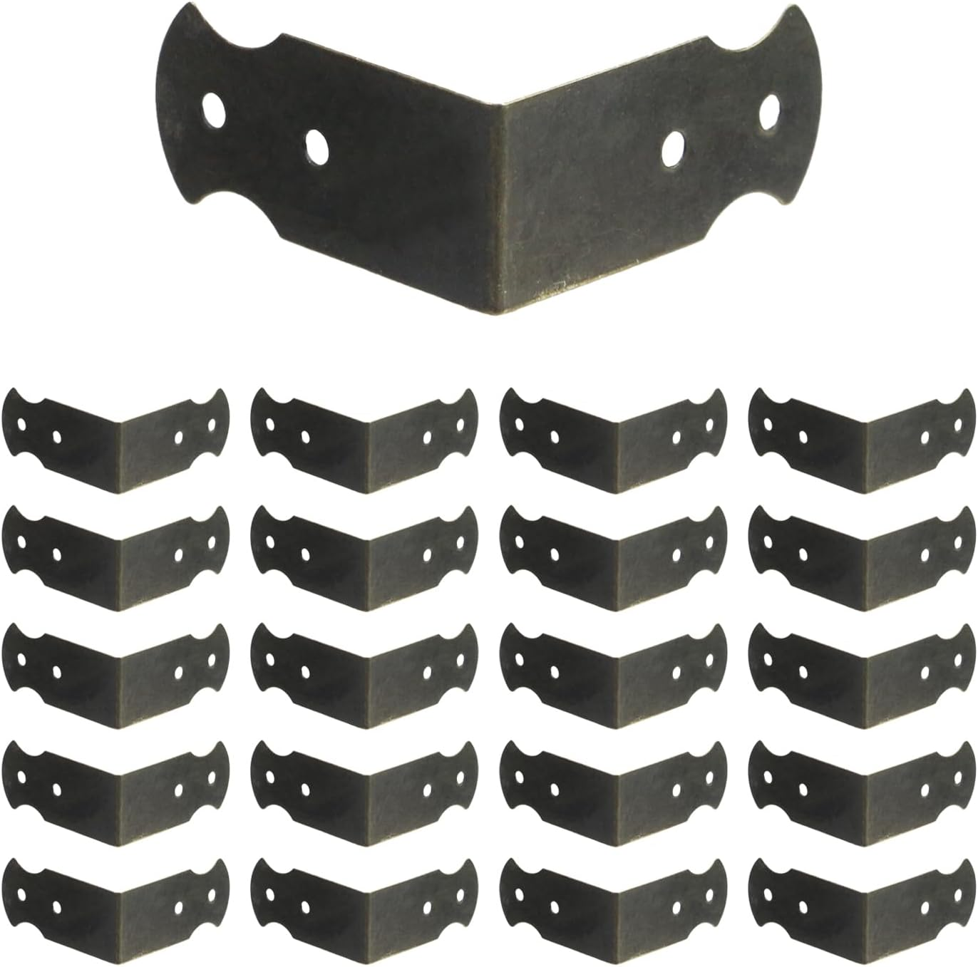 Geesatis 30 Pcs Corner Protector Box Edge Cover Brackets Right Angle Vintage Flower Pattern Decorative Corner Brackets, Bronze Tone, 1.5 X 0.7 Inch image number 1
