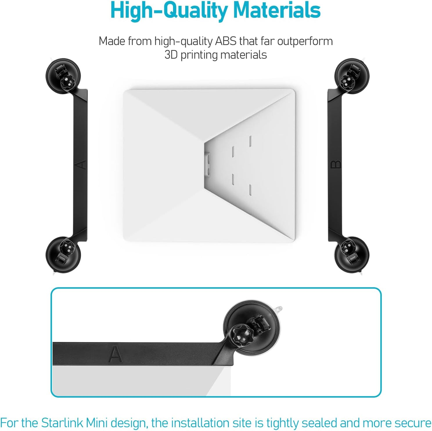 Daboot Starlink Mini Mount - Suction Cup Car Mount for Star Link Mini Accessories Mounting Kit for Vehicle Windows and Sunroofs Starlink Mini Roof Holder for Car, RV, Boat, Truck Glass (Black) image number 2