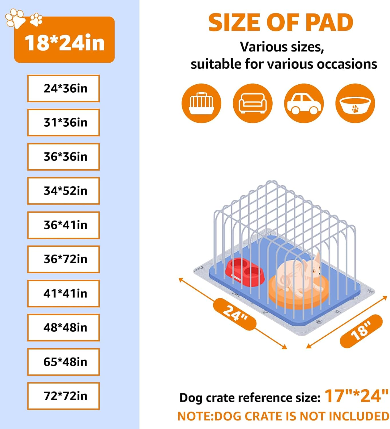 PICK for LIFE Washable Pee Pads for Dogs, 2Pack Reusable Puppy Pads, Absorbent Whelping Pads with Bone Print, Non-Slip Waterproof Pet Training Pads for Couch, Crate, Potty Training -18X24 Grey image number 1