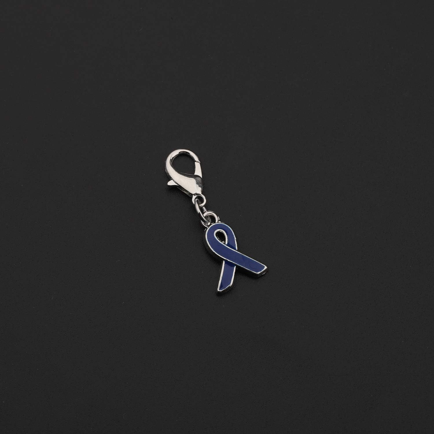 CHOORO Navy Blue Awareness Ribbon Zipper Pull Colon Cancer, Arthritis, Rectal Cancer, Huntington'S Disease, Reye'S Syndrome, Erb'S Palsy Surrivor image number 1