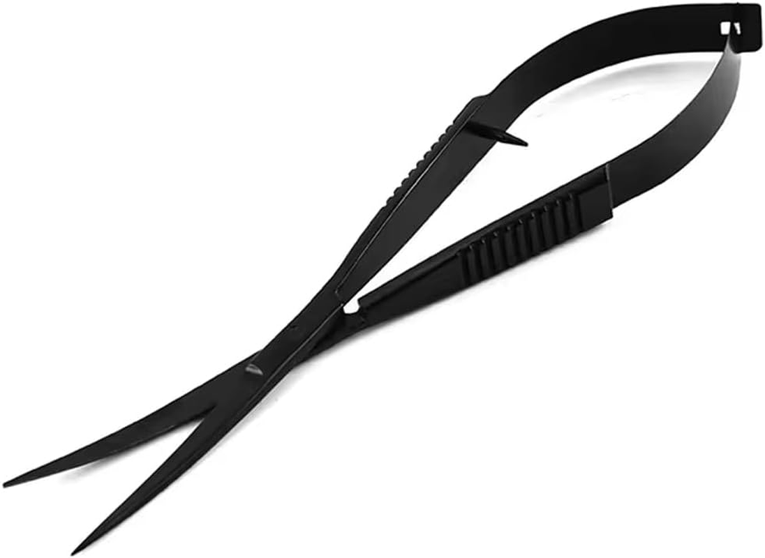 AIMALL Quarium Grass Tank Trimming Shears - Black Stainless Steel Spring Shears for Aqua Plants and Fish Tank Landscaping, 6.1 Inches