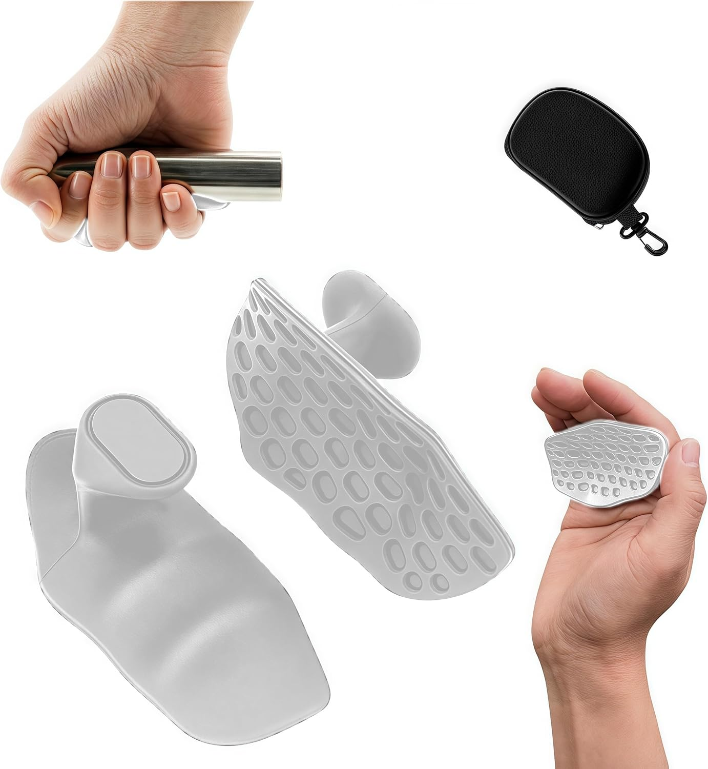 Rubber Gym Grips Fingerless Workout Grips - Ergonomic Rubber Hand Protector Gloves for Weight Lifting, Pull-Ups, Gym Training and Exercise, for Men and Women