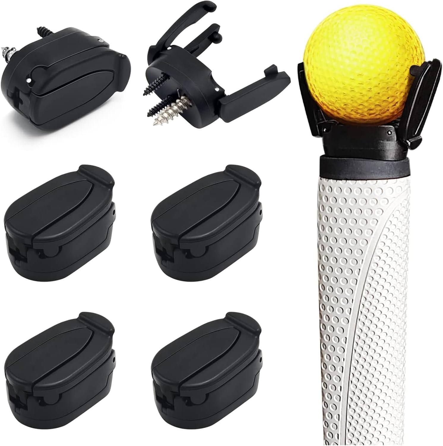 6 PCS Golf Ball Pick up Retriever Grabber Claw Sucker Tool,Mini Foldable Plastic Claw Grabber Sucker Golf Accessories,Foldable Ball Pick up Put on Putter Grip image number 6